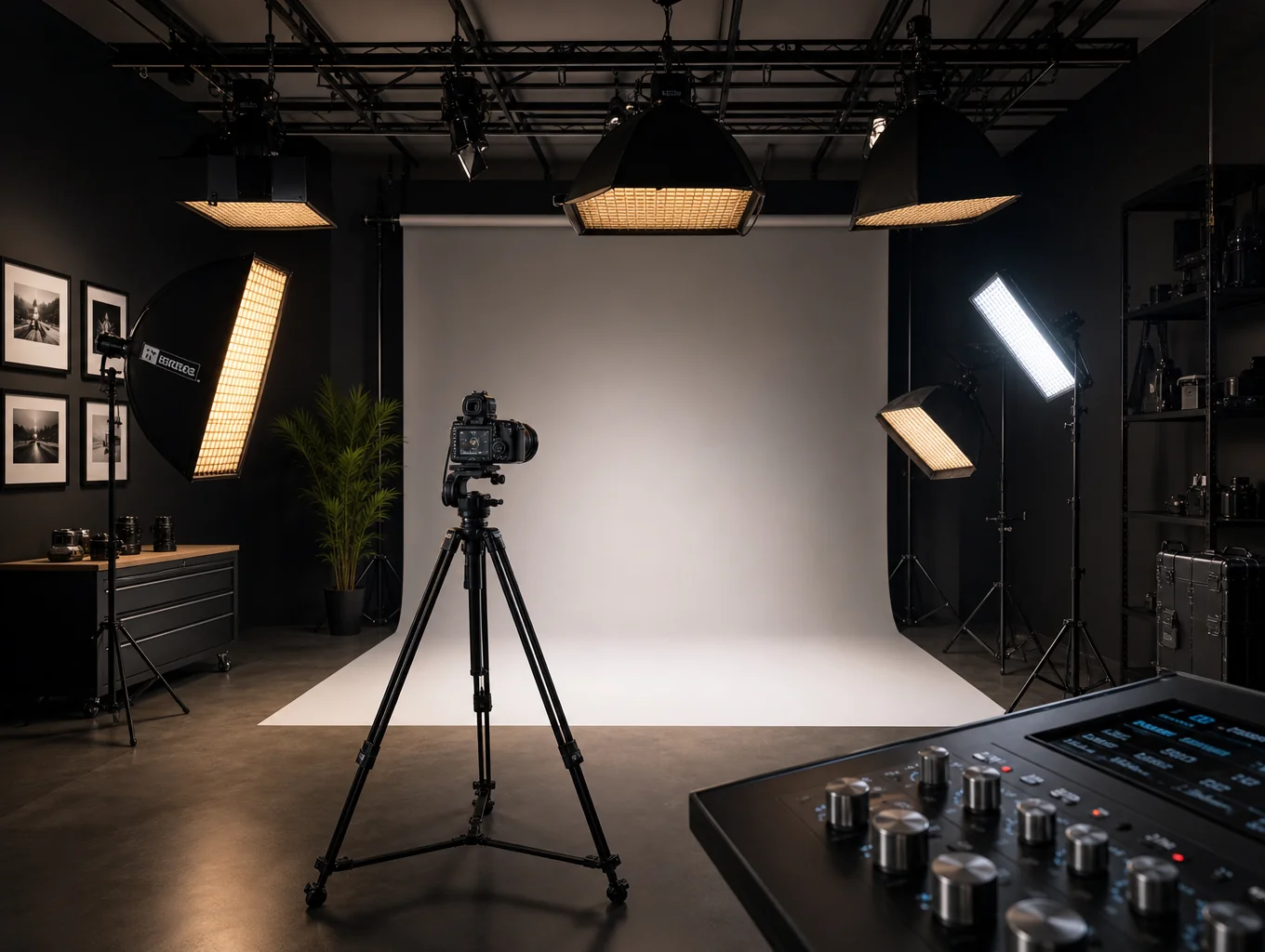 Cinematic lighting setup for a high-end commercial shoot